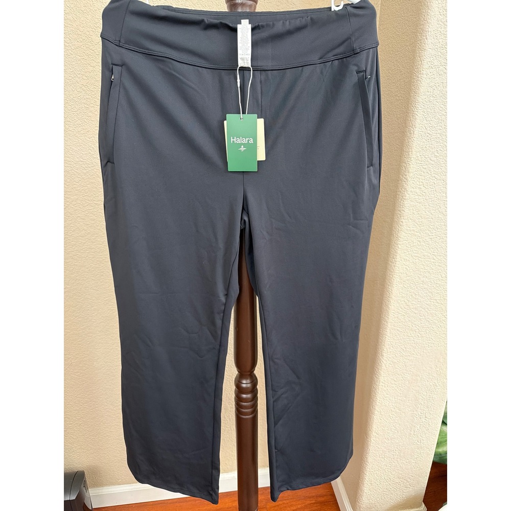 Halara Women Black High Waisted Work Pants Petite Large Straight Leg NWT